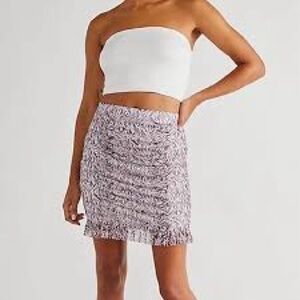 NWT Free People Romi Purple Lavendar Mesh Mini Skirt Size XS